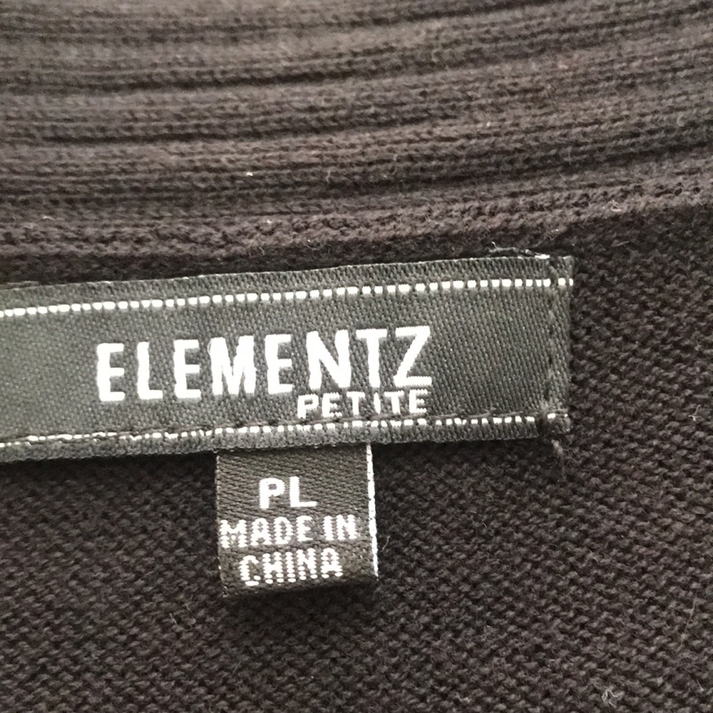 Elementz petite large black cardigan with built in sheath top with sequins trim - Picture 5 of 7